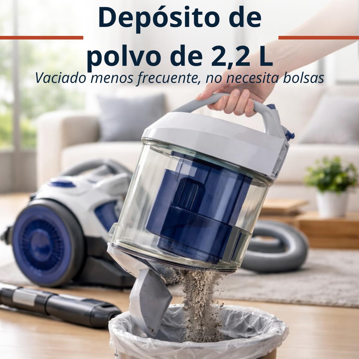 Dirt Devil Aspiradora Ciclónica DD2511 - Aspiradora sin Bolsa Potente - Aspirador Compacto Ligero para Uso Diario - Vacuum Cleaner de 800W - con Boquillas Incluidas