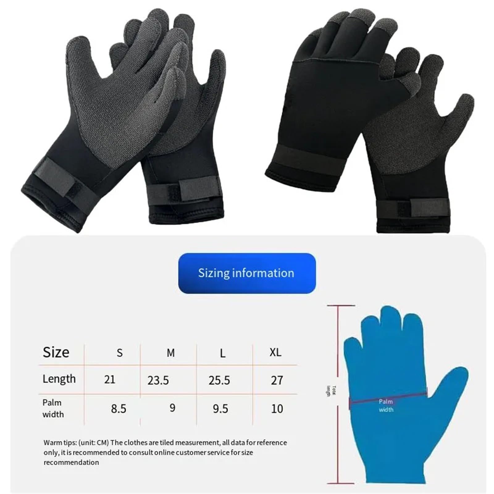 Generico Guanti da sub in neoprene Kevlar da 5 mm - Guanti antiscivolo, resistenti all'usura e anti-puntura for snorkeling, pesca e nuoto