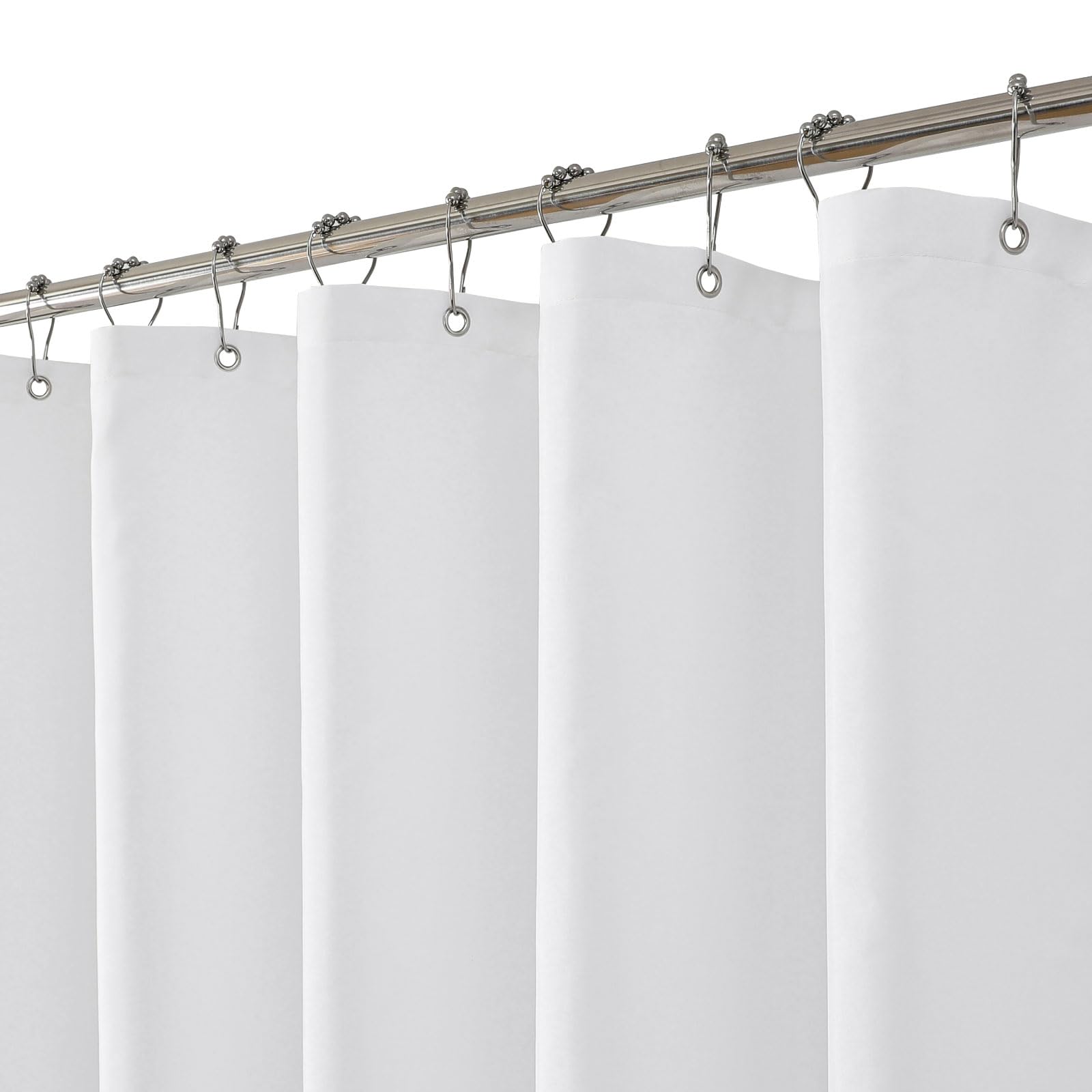 eachope Waterproof Fabric Shower Curtain Liner,72x72 Inch White,1 Pack