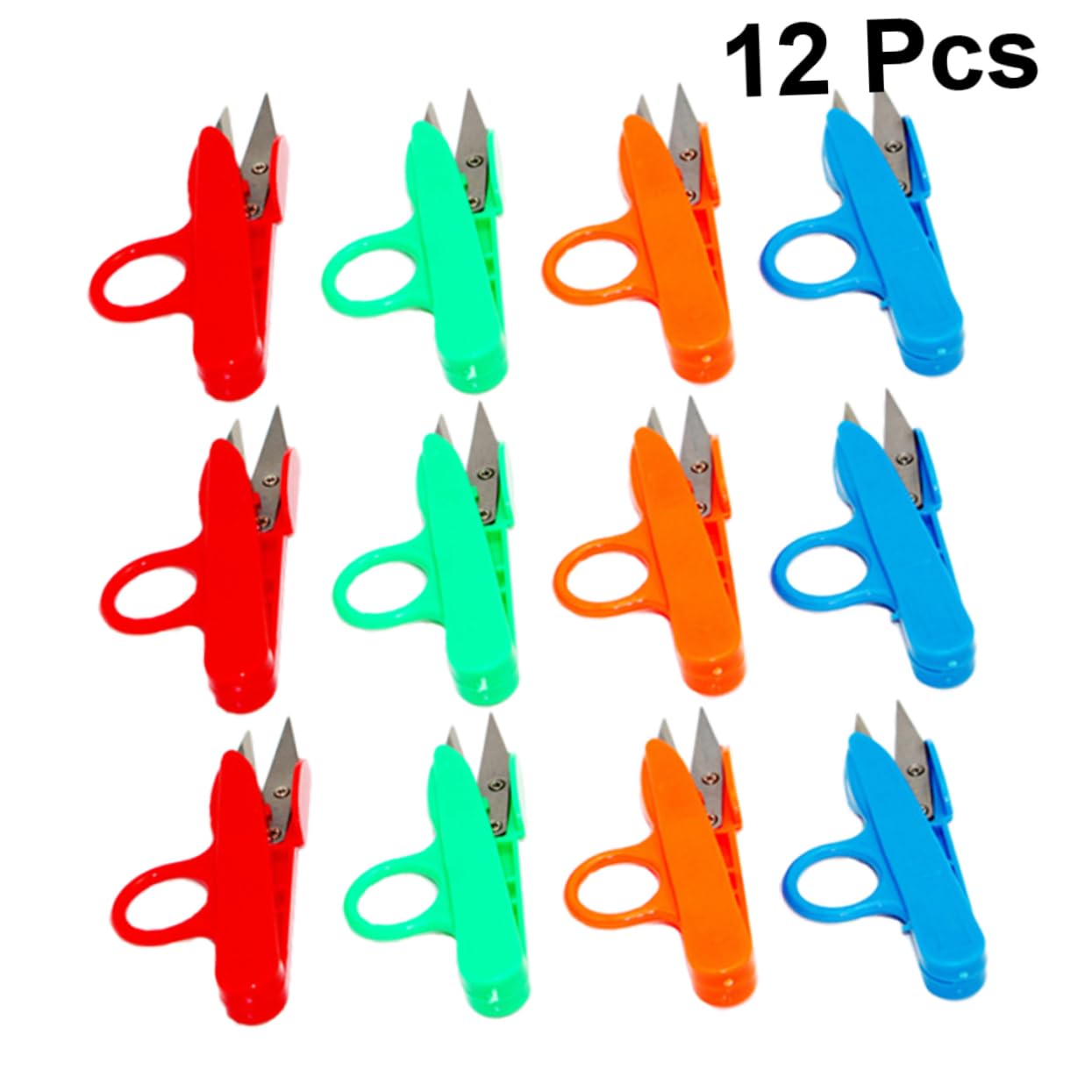 Tijeras de Costura Mango Plástico, 12 Piezas, Acero