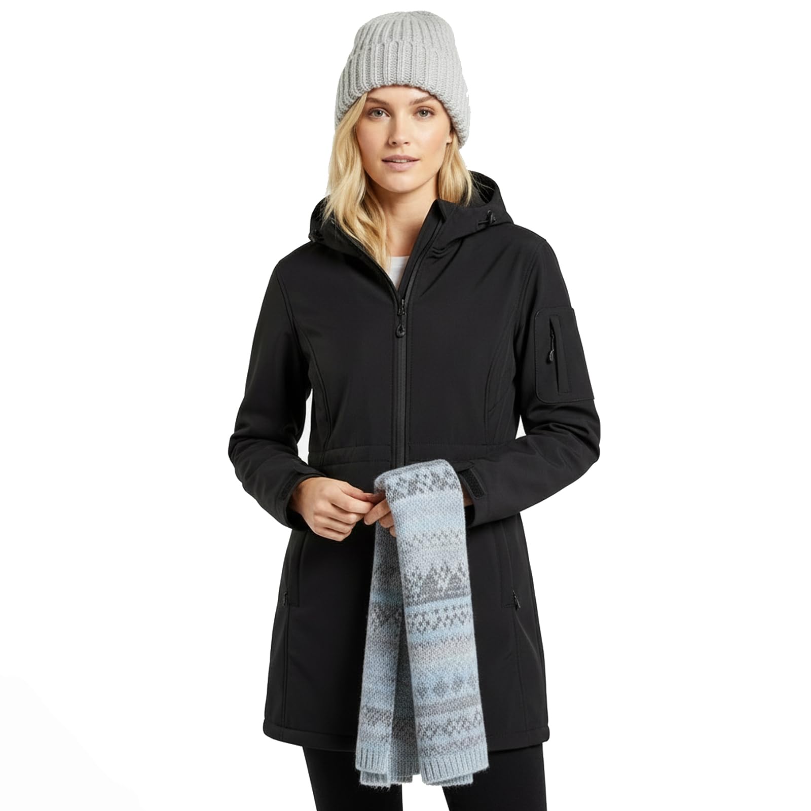 Veste de Transition pour Femmes Veste de Pluie Softshell Imperméable Jacket Fonctionnelle Coupe-Vent Avec Capuche