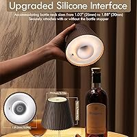 Vista 6 de WILIT Lámpara de Botella Inalámbrica, Lámpara de Mesa Sin Cables con 3 Niveles de Brillo, Lámpara de Noche Táctil para Mesita de Noche, Lámpara
