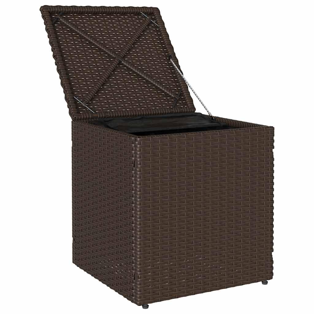 Taboret ogrodowy z poduszką 2 szt. Brązowy 40 x 40 x 43 cm Poly