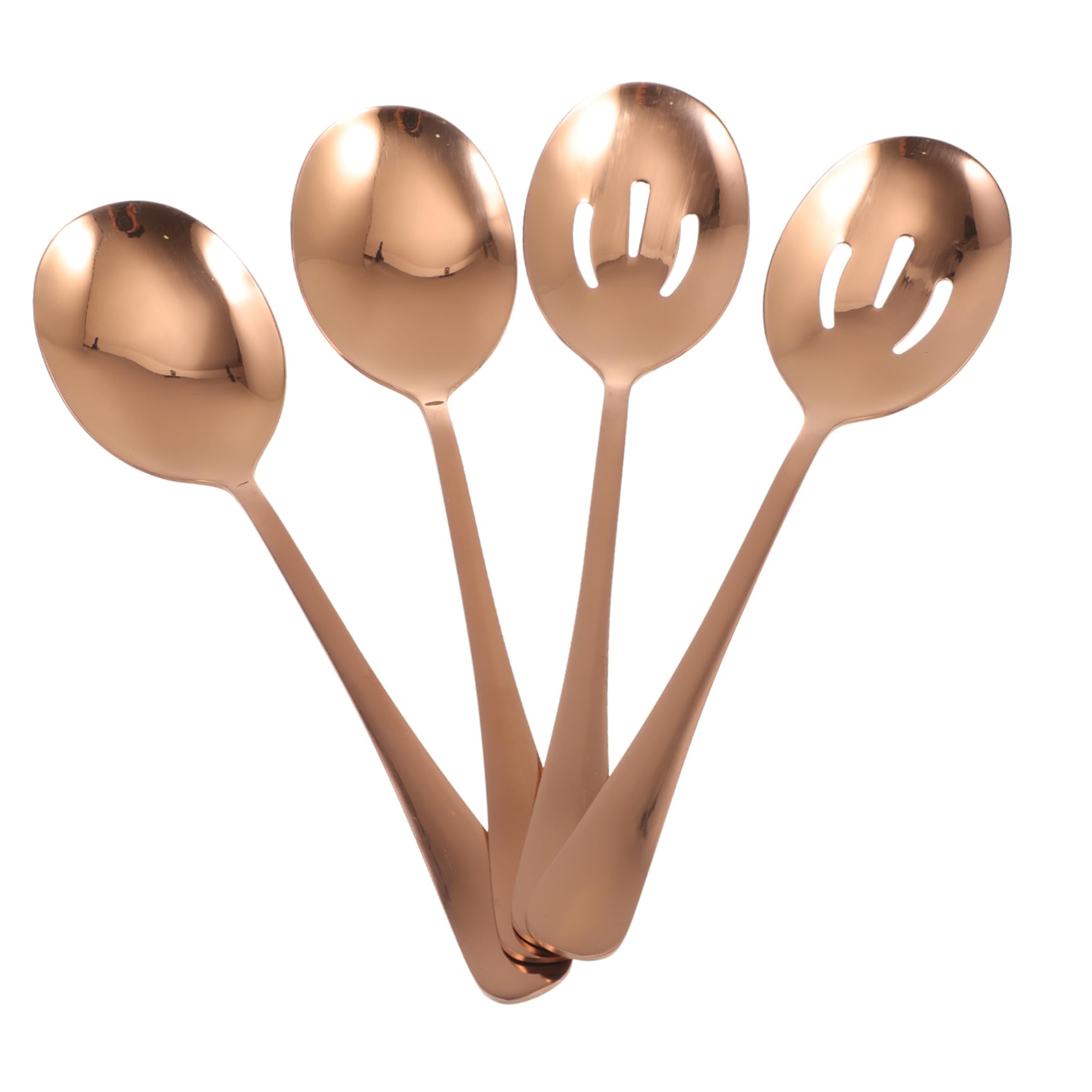 FUNOMOCYA 4-pc Stainless Steel Serving Set Public Spoon Colander Food Serving Spoons Salad Family Hotel Restaurant Use