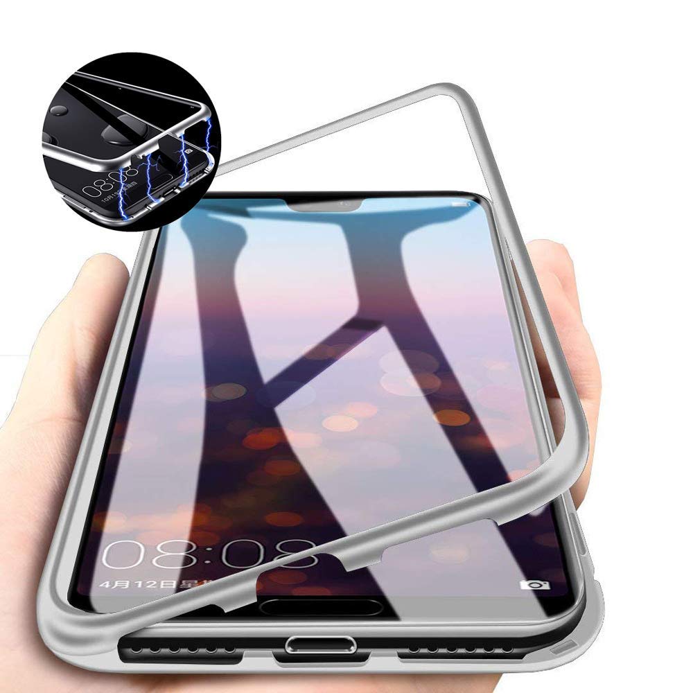 Gypsophilaa Cover Huawei Mate 20 PRO, Custodia Rigida, Cornice Metallica + Coperchio Posteriore in Vetro Temperato con Tecnologia di Adsorbimento Magnetico Ultra Sottile Cover per Huawei Mate 20 PRO