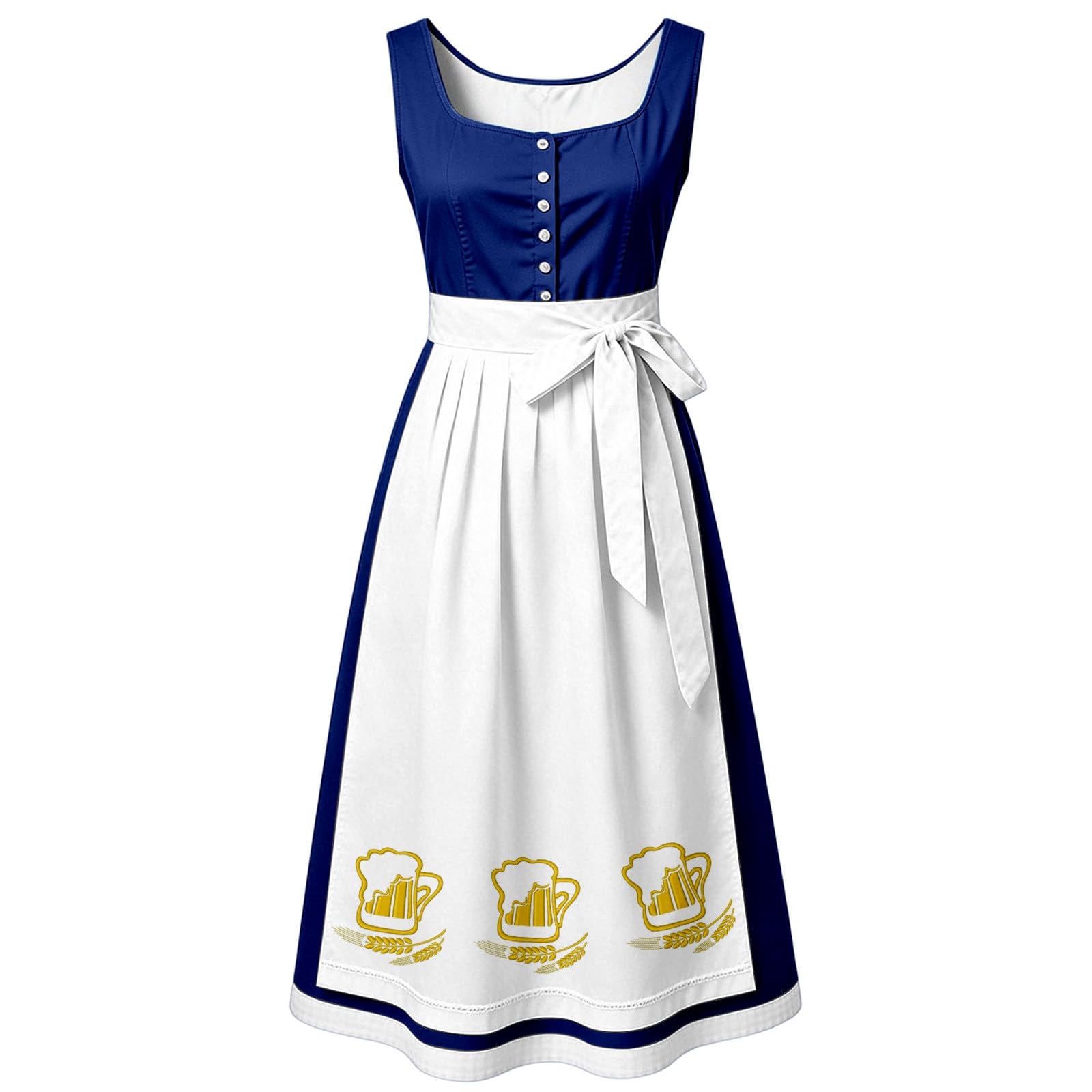 Robe longue bavaroise style corset à lacets et nœud papillon pour l'Oktoberfest
