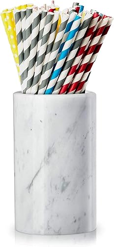 Miniatura 6 de Kota Japan Enfriador de botellas de vino y champán con piedra de mármol blanco, 7 x 5 pulgadas, elegante soporte para utensilios de cocina,