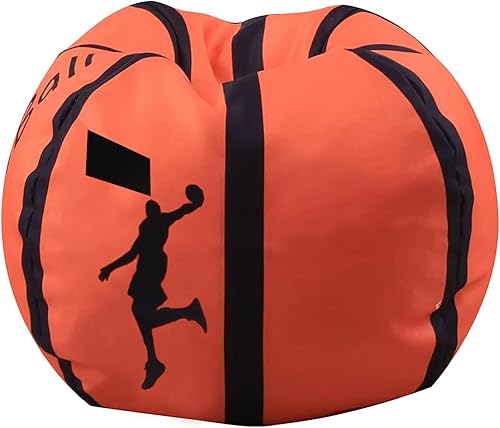 Colorful House Puf de almacenamiento de animales de peluche para niños y adultos, funda ligera para organizar mantas y ropa (38 pulgadas, baloncesto)