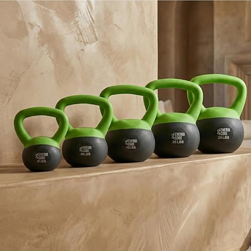 Miniatura 6 de ENERGI CORE Pesa rusa - Peso relleno de arena para entrenamientos de gimnasio en casa y entrenamiento de fuerza, campana de ejercicio portátil para