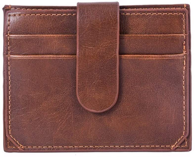 Men's Small Card Holder, Driver's License Bag, Short Frosted Leather Zipper Card Holder Wallet-Card Holder Light2