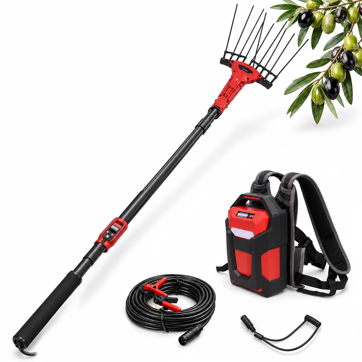 Vareador de Árboles Frutales con Pértiga de 200–300cm para Aceitunas 250W