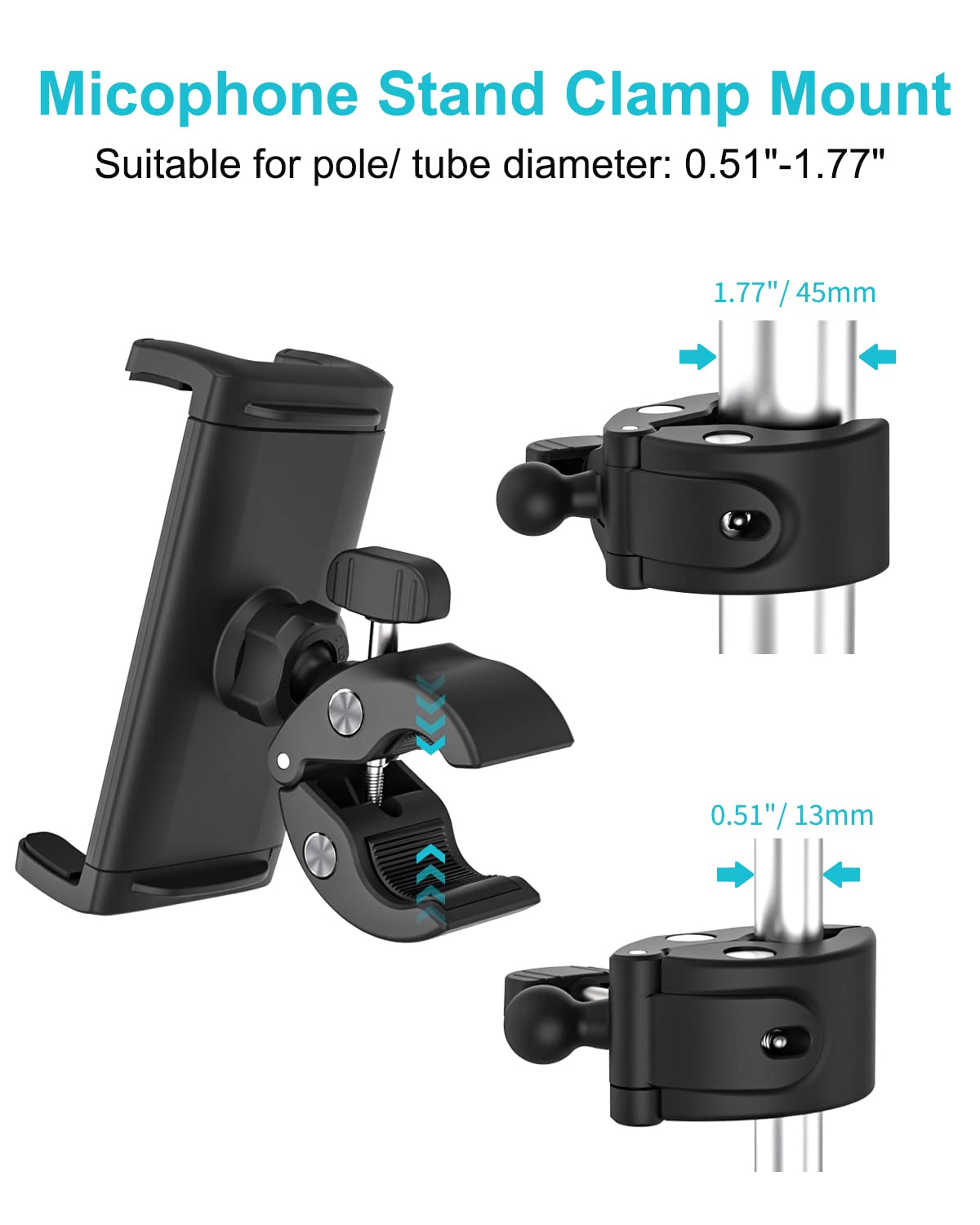 Supporto Tablet Per Microfono Jubor - Regolabile 360°, Per IPad E Smartphone, Compatibile Con Aste Microfono