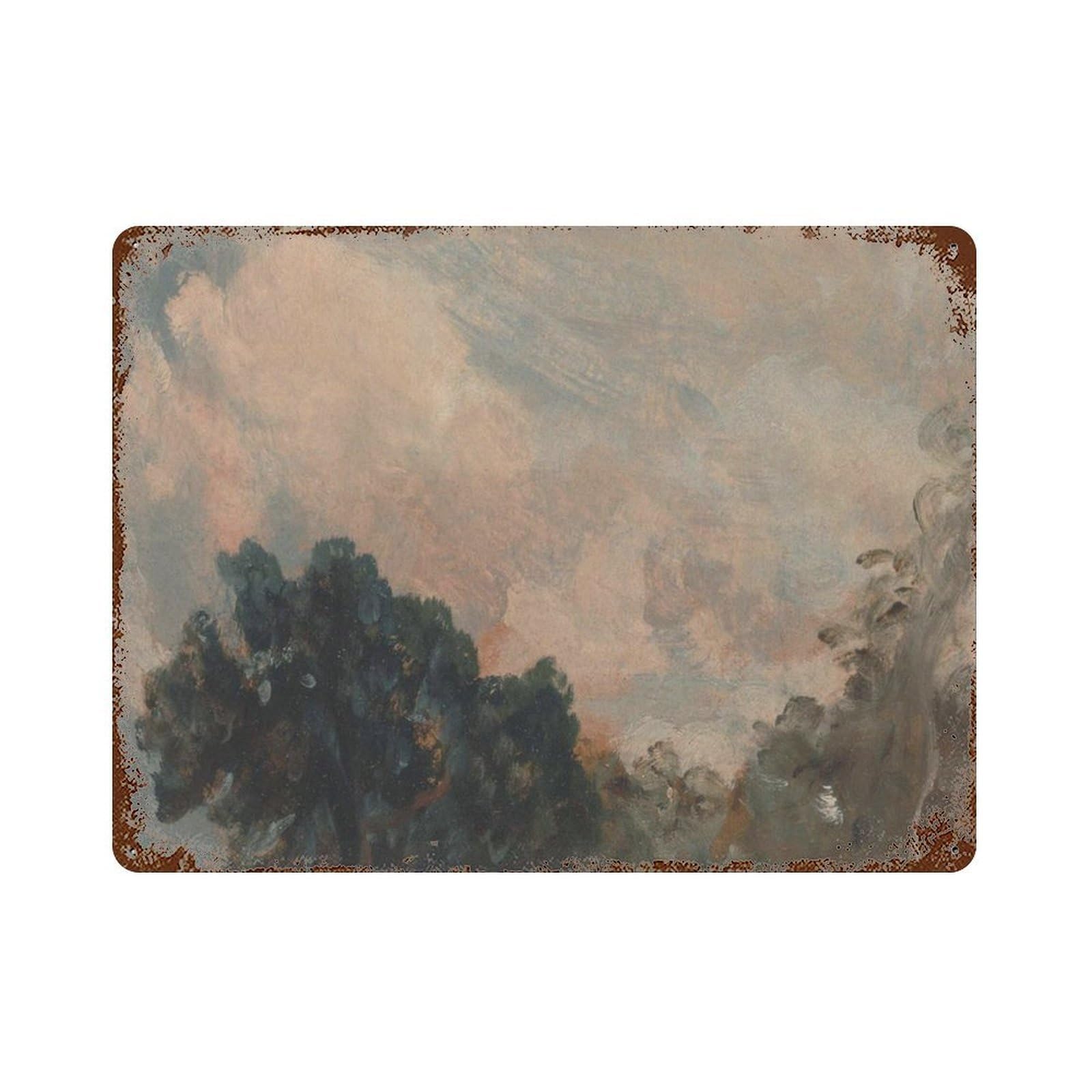 xiaoxiaoshen Vintage Cloud Oil Painting_ 19th Century Sky Landscape Wall Decor Art Metal Tin Poster Modern Home Decor Art Home Bar Shop Decorations Vintage Sign 30x40cm
