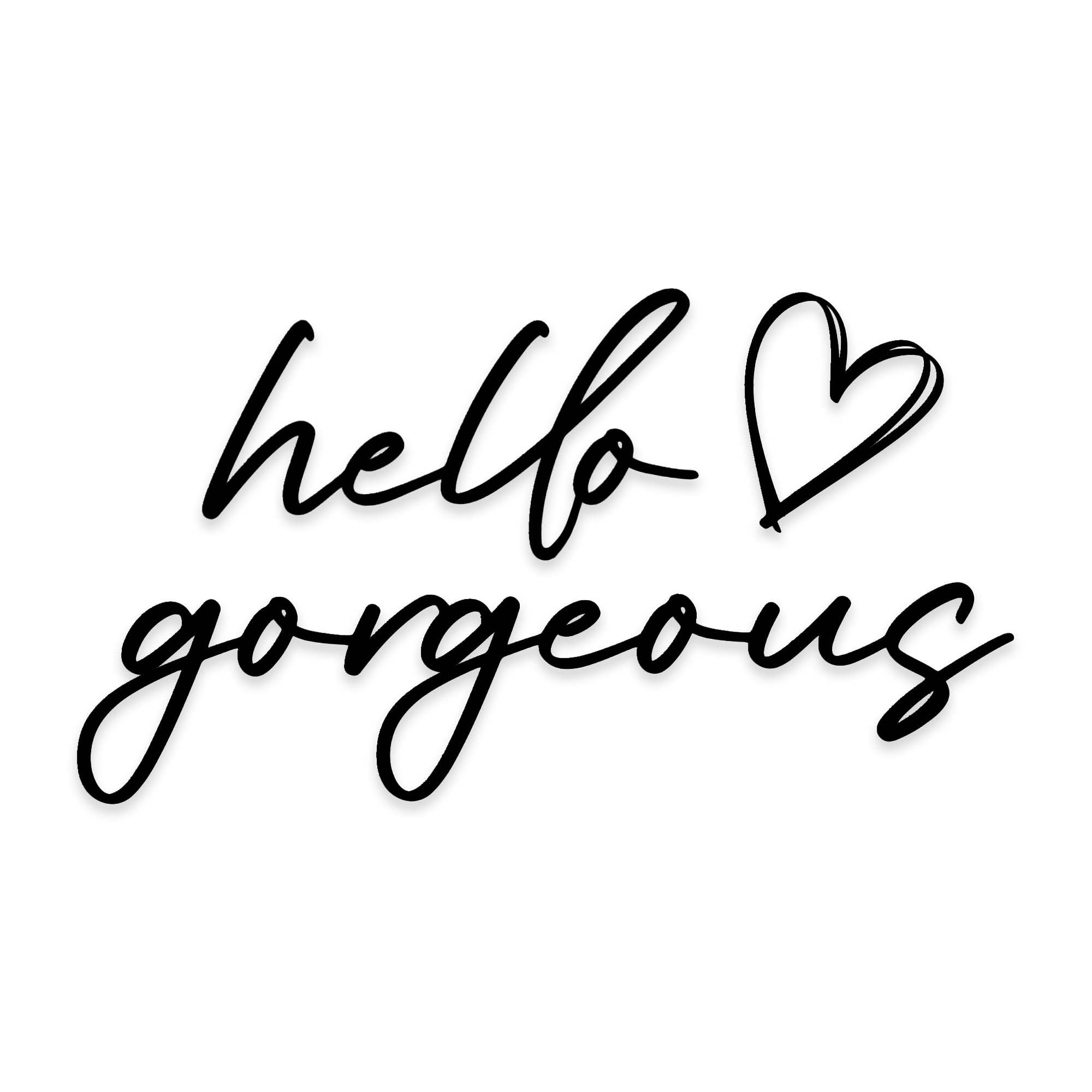 enttgo Hello Gorgeous Sign Metal Wall Decor, Rustic Hello Gorgeous Salon Wall Decor Art, Makeup Room Decor, Black Bathroom Walk in Closet Decor Wall Art, 15.7 * 9.8 inch, Black
