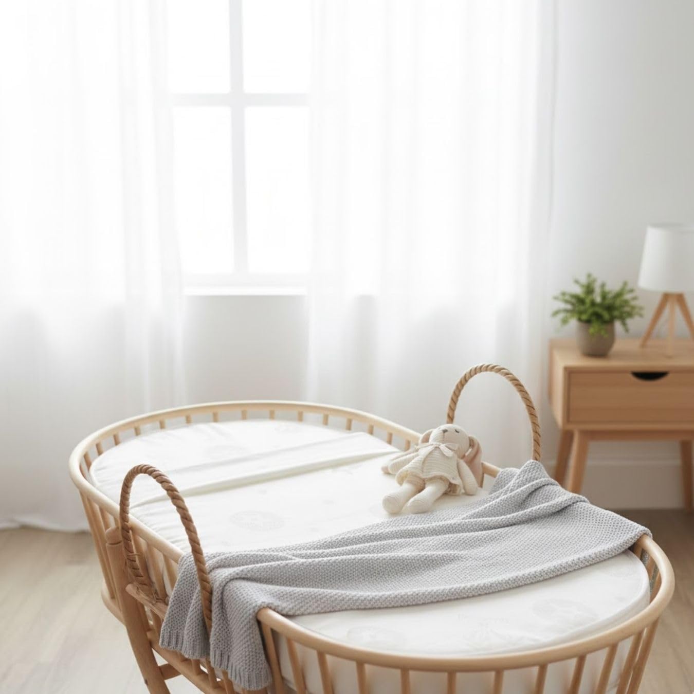 Easy Dort - Materassino culla 32 x 72 cm - Culla, navicella o culla - Fodera in bambù | estate e inverno | double face | Molto confortevole | Produzione francese 32 x 72 cm | Oeko tex® | bianco