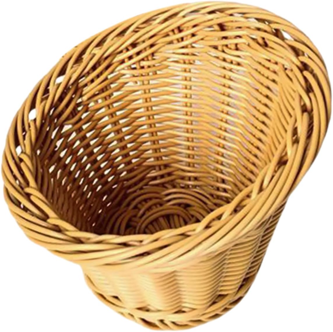 Rattan Woven Food Basket Handwoven Bread and Fruit Storage Tray Tabletop Serving Basket for Kitchen and Dining Use