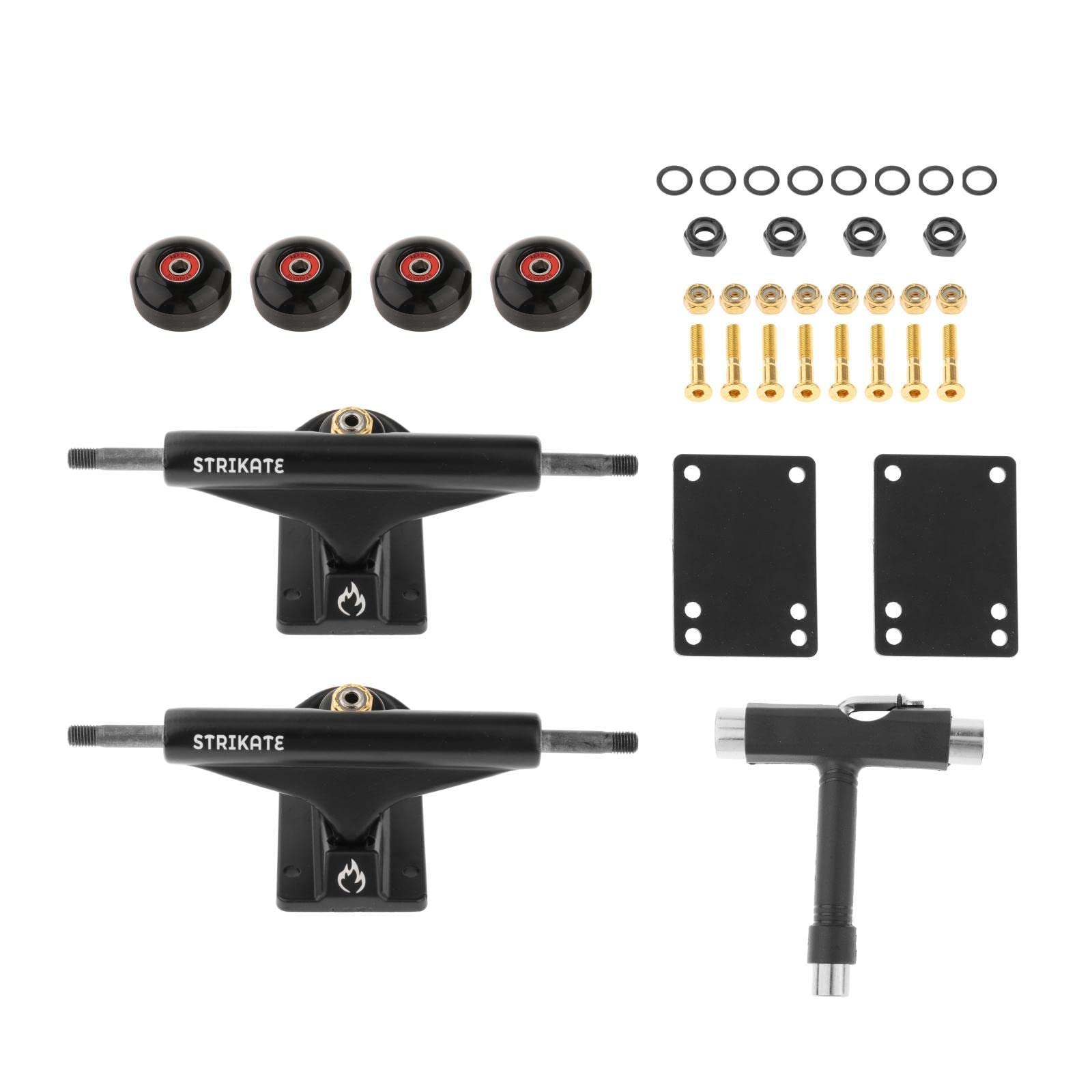 1 Ensemble Skateboard Trucks Accessoires Roues Roulements Outils Alliage Polyvalence Réglable pour Skateurs Amateur et Professionnel
