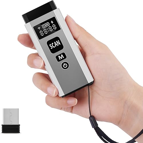 Escáner de código de barras Bluetooth, lector de código de barras inalámbrico portátil 1D 2D 3 en 1 con cable y Bluetooth y conexión inalámbrica