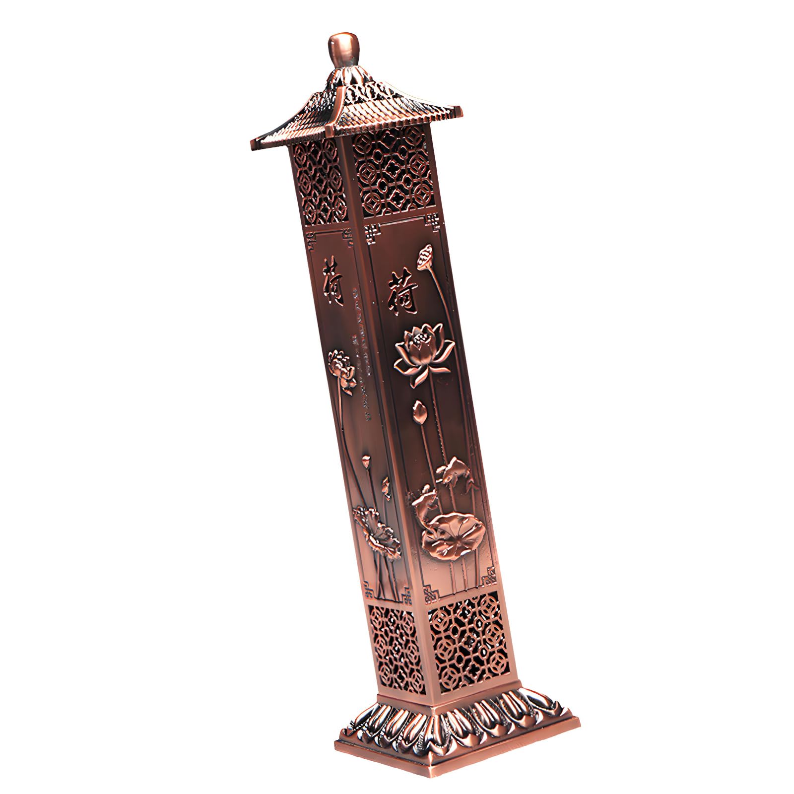 our fave Oriental Metal Incenses Burners Chinese Lotuses Pattern Hollow Vertical Censers for Meditations Room and Living Space Chinese Incenses Burners
