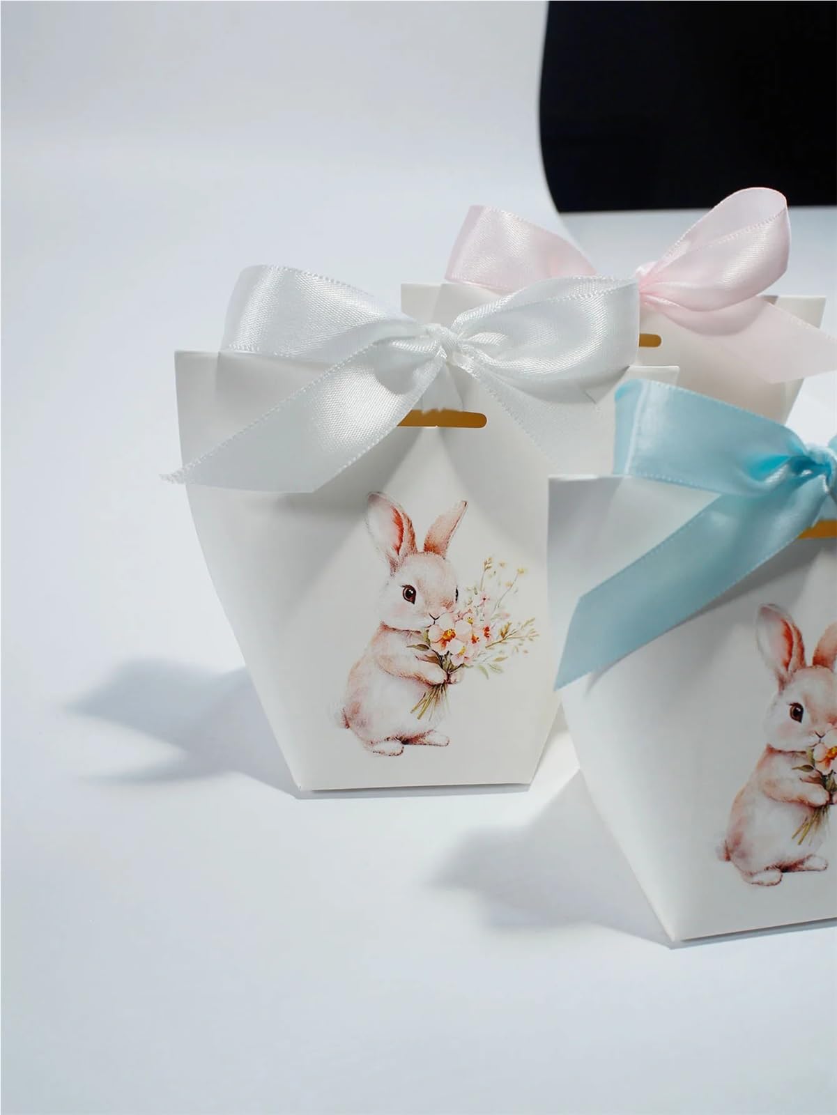 süßigkeit kasten Cute Rabbit Candy Box, Festival Party Birthday In Four Colors, Ribbon(White,50pcs)
