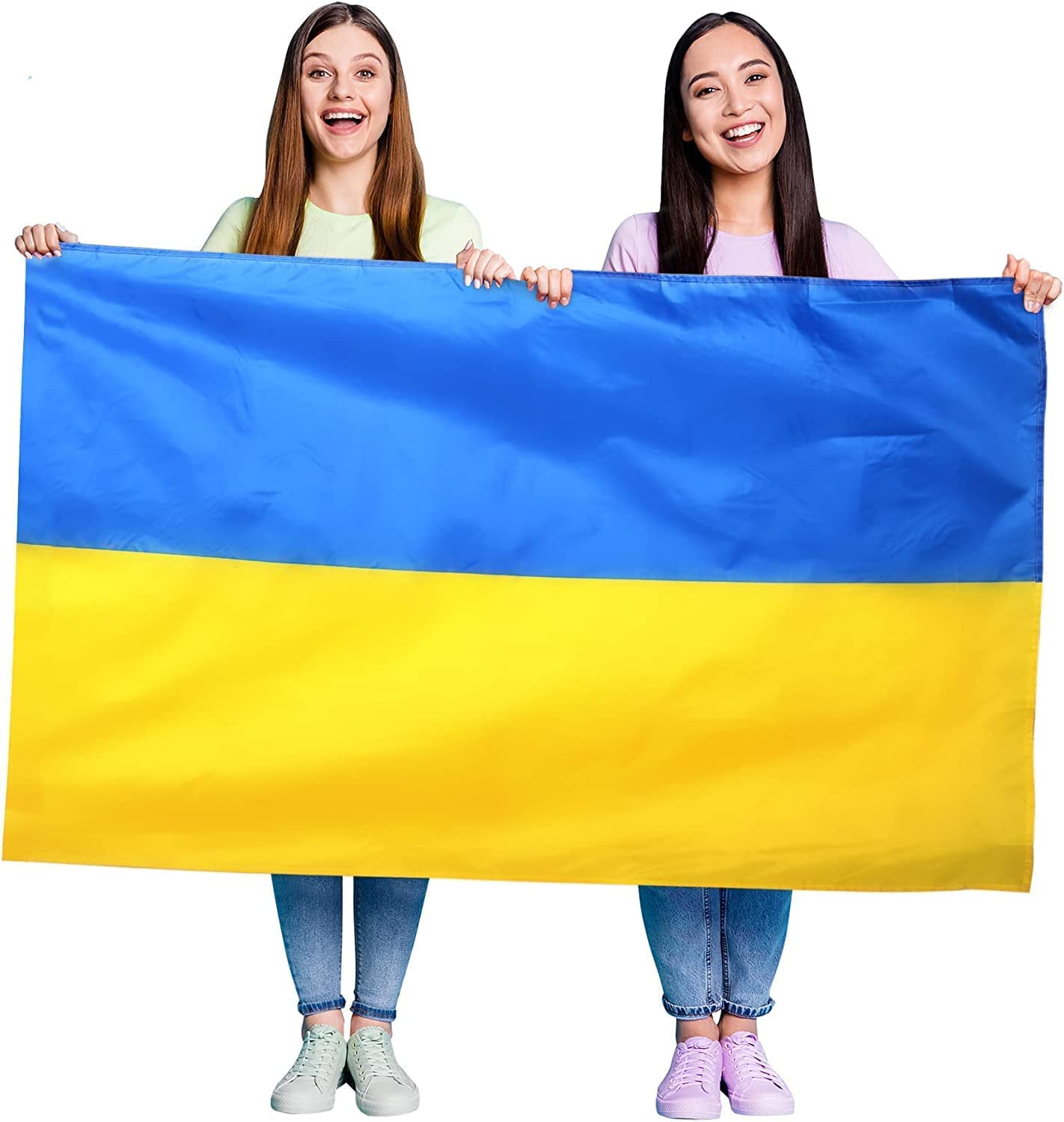 Ukraine Flag Fancy Dress Decoration - Pack of 23 - Ukrainian Large Flag with Grommets Approx 5ft x 3ft - Football, Rugby - Sporting Events, Street Parties, Festivals and Celebrations