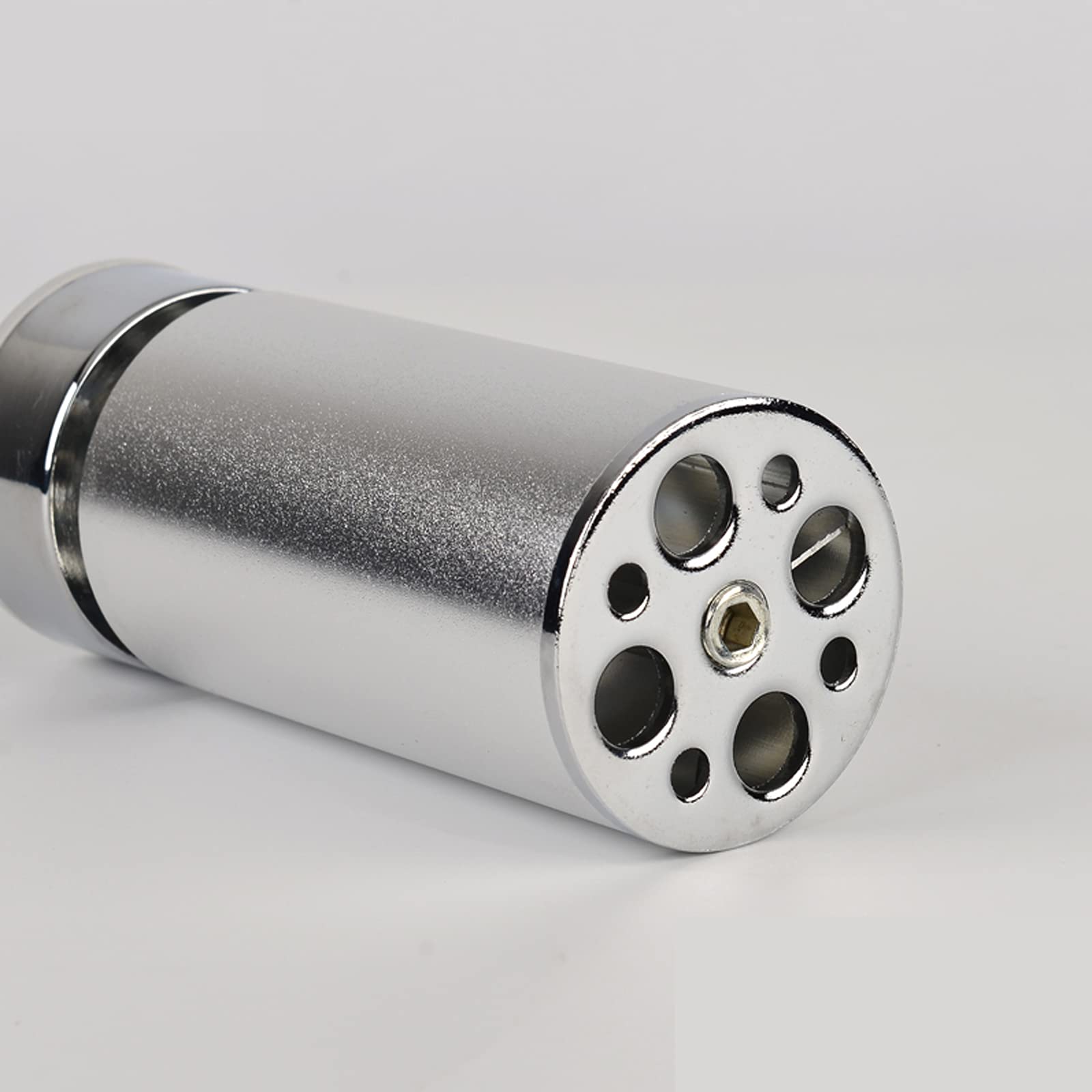 Regulowane okrągłe nogi sofy – srebrne aluminiowe nóżki meblowe 4-pak z antypoślizgowymi gumowymi podkładkami ABS, wysokość 8 mm, średnica 50 mm, idealne na stoły kuchenne i sofy.
