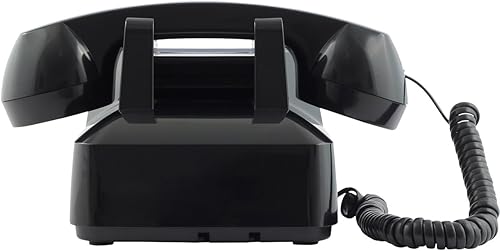 Miniatura 3 de Opis PushMeFon Cable El teléfono fijo para el hogar en estilo retro - Teléfono con botón vintage no eléctrico para conexiones fijas en negro