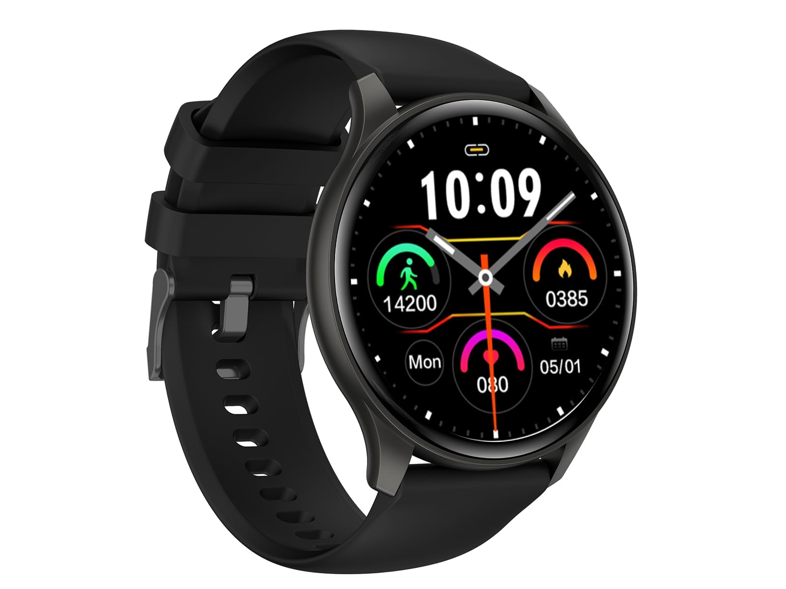 Trevi T-FIT 235 A Smartwatch con Display 1.43" AMOLED, Orologio Smart con Funzione Chiamata Wireless, Controllo Allenamento Fisico e Stato Benessere, Monitoraggio del Sonno, IP67, Nero
