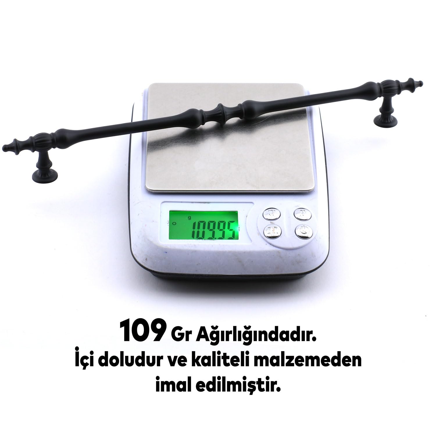 Badem10 Şehzade Kulp Mobilya Mutfak Dolabı Çekmece Dolap Kulpları Kapak Kulpu Kulbu Siyah 224 mm Metal