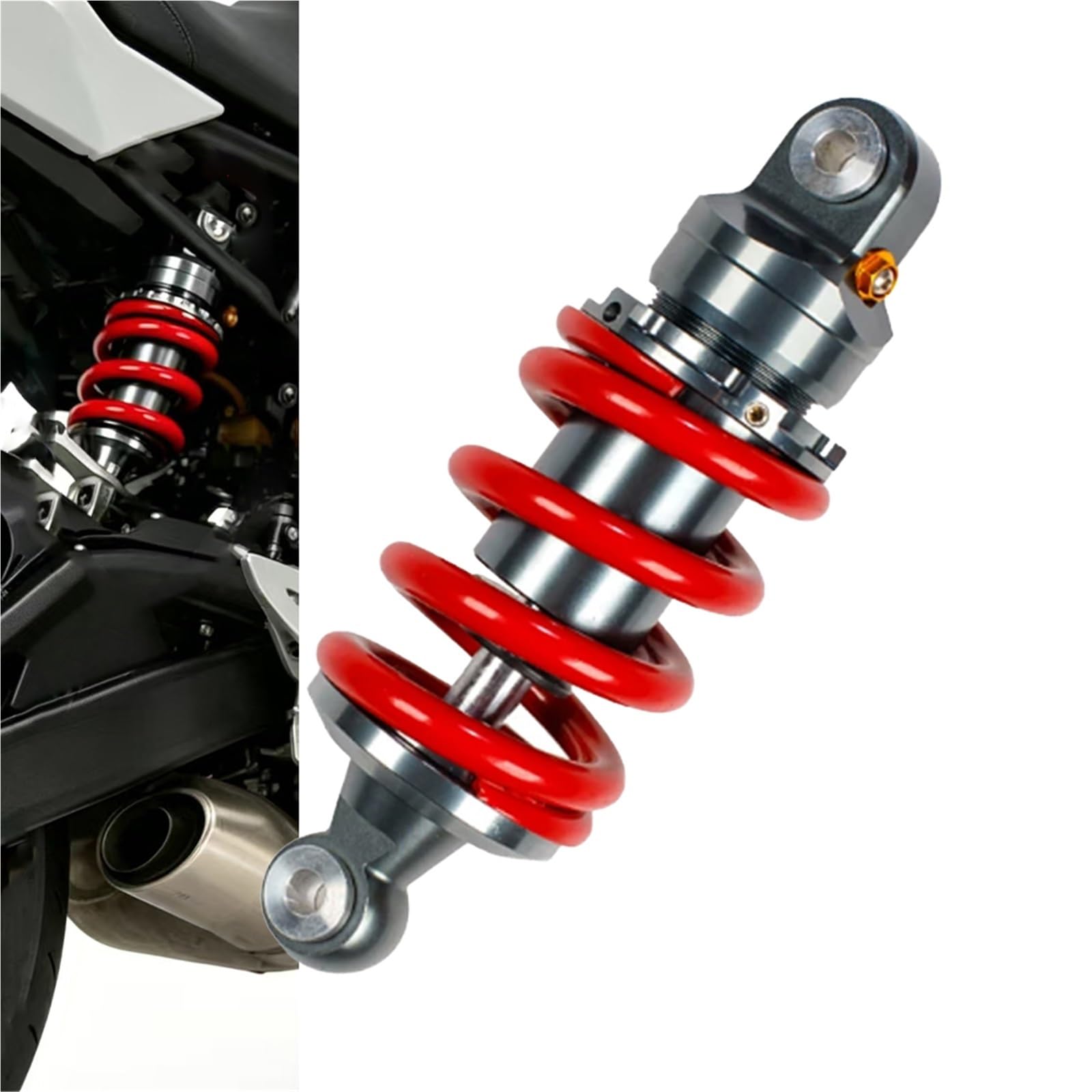 Accessori assorbitori Ammortizzatore Per Honda MSX125/SF Per Monkey Bike M3 M5 Universale 205 MILLIMETRI Sospensione Posteriore Del Motociclo(Red)