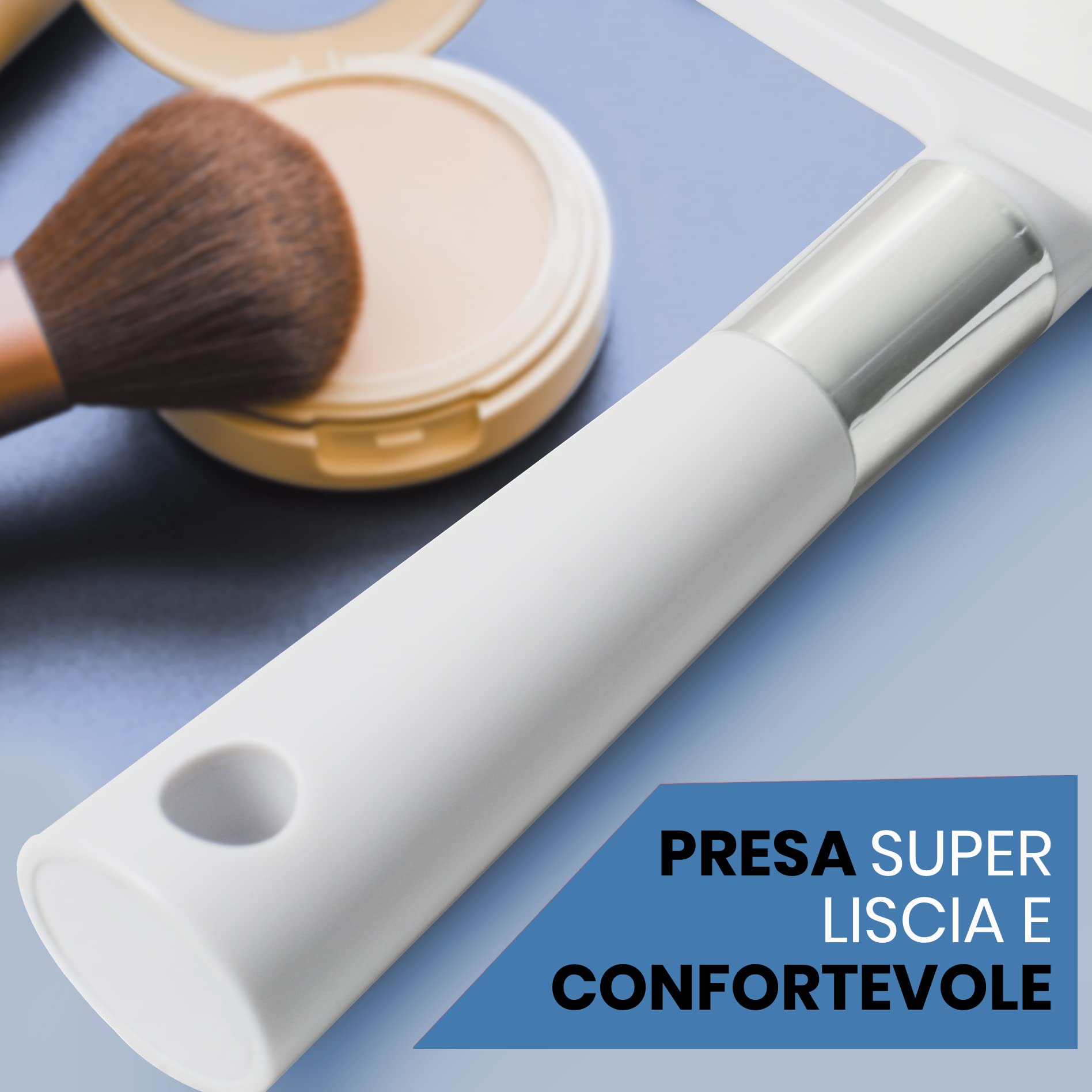 Mirrorvana Specchio portatile con manico ergonomico - specchio a mano grande per parrucchiere, barbiere, salone e dentista - 23 x 33 cm (bianco)