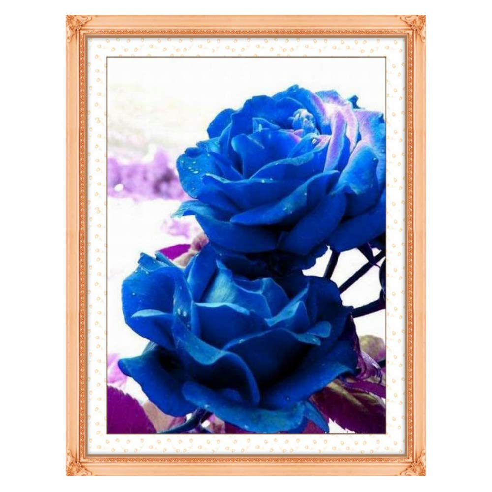 Cross stitch, blue rose, flower, P0015 : Amazon.ca: Home