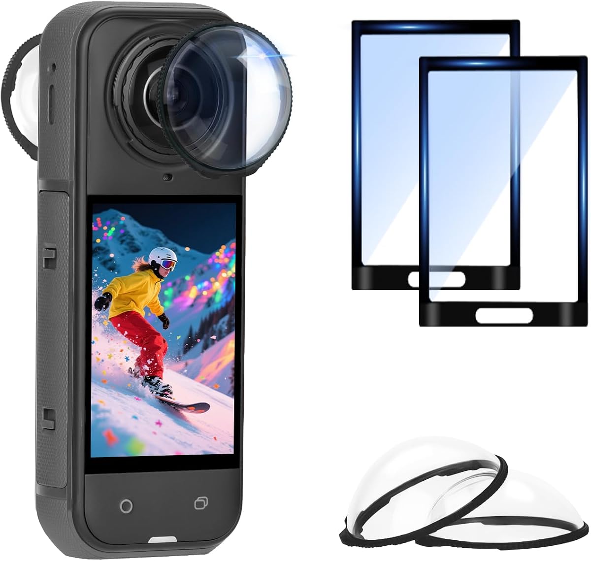 Insta 360 X5 Premium Lens Guard + 2 Pack Screen Protector Accessories Bundle