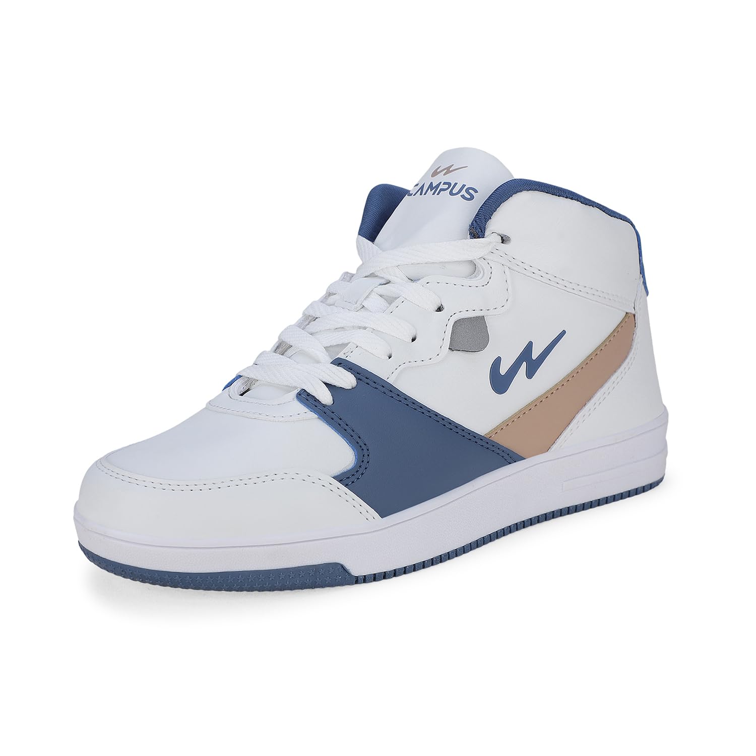 Campus OG-09 Mens White Sneakers | Stylish Mid Top Sneakers for Men | Soft PU Foam Insole | Water-Resistant Upper and Anti-Skid Outsole (B0CGRTPGJM) Amazon Price History, Amazon Price Tracker
