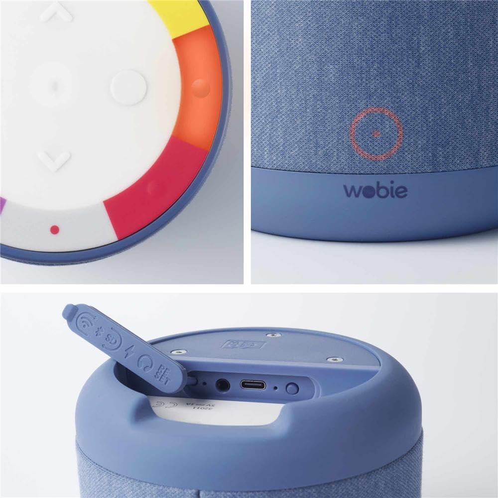 wobie Box Musikbox – Interaktive Hörspielbox & Musikplayer mit Direktzugriff auf Spotify – Bildschirmfreie kabellose Audiobox mit WLAN, Bluetooth & Kopfhöreranschluss – Hörspiele, Musik & Podcasts