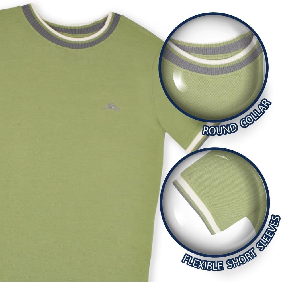 Tommy Bahama Boys Casual Crewneck Short Sleeve T-Shirt & Elastic Waist Shorts Set, 2-Piece Summer Outfit for Kids - Image 2