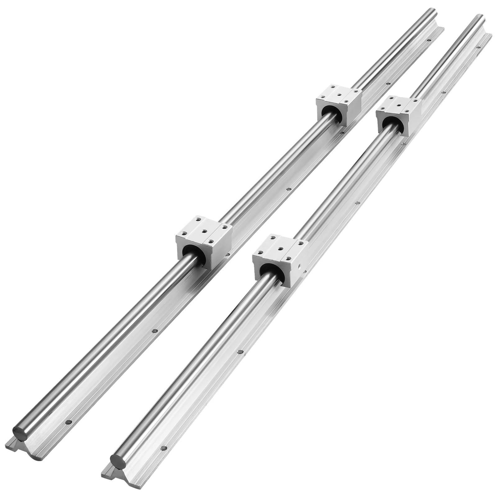 2 guide lineari Ra da 1500 mm SBR20 + 4 blocchi cuscinetto UU - Ideale per fresatrici CNC fai da te, parti di precisione e movimento fluido compatibile con SBR12/SBR16/SBR25