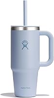 Vista 25 de Hydro Flask - Vaso de viaje con asa, tapa y pajilla, acero inoxidable térmico, 32 onzas, color azul