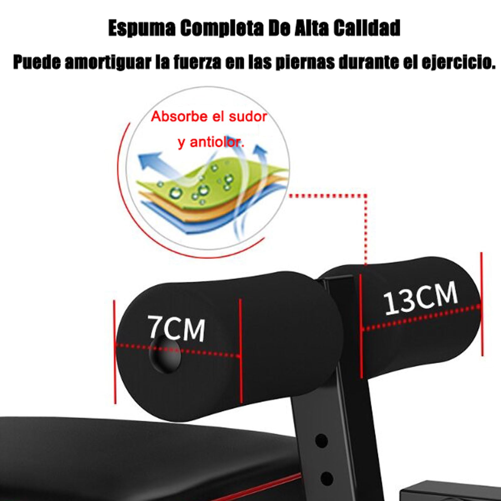 Banco Musculación Multiusos, Banco de Pesas Ajustable, Banco Abdominales, Banco de Gimnasio, Banco de Ejercicios, para Entrenamiento de Cuerpo Completo Black,48 * 162 * 111CM