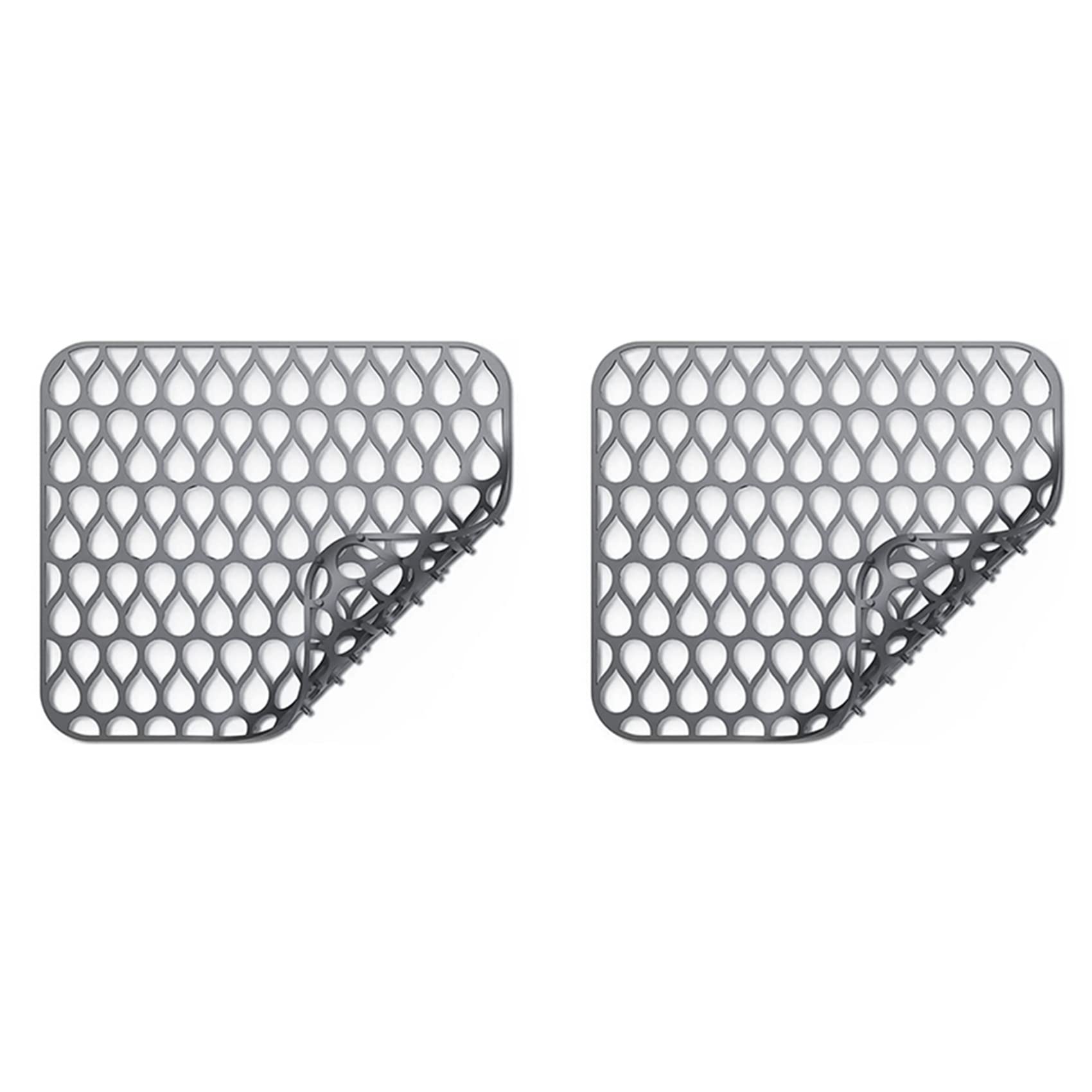 Hndhbfgrt Silicone Sink Protectors for Kitchen, Folding Non-Slip Sink Mat Grid for Bottom of Stainless Steel Porcelain Sink 2Pcs