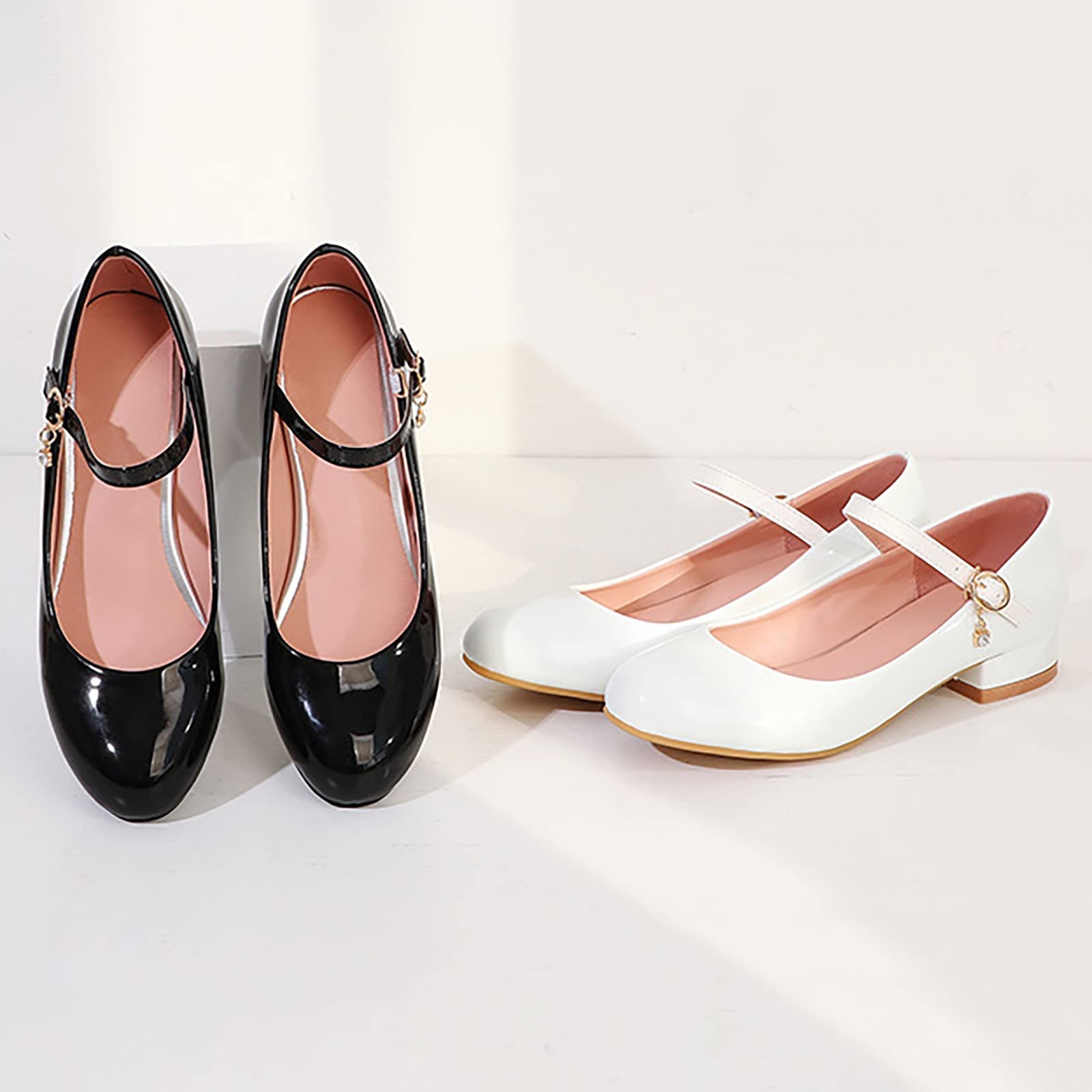 Zapatos de princesa para niños, zapatos casuales festivos, zapatos de bailarina, zapatos de tacón alto, zapatos de vestir cómodos zapatos de baile con hebilla ajustable zapatos de cuero punta redonda