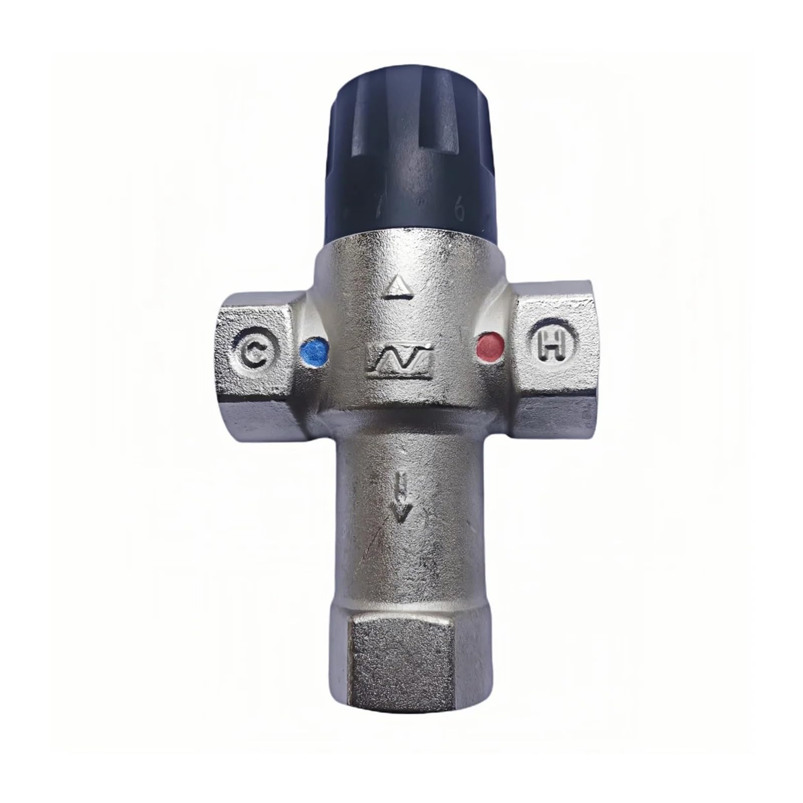 Valvola di controllo miscelatrice termostatica in ottone nichelato femmina DN20 DN25 for doccia Gamma regolabile da 35 a 55 gradi, famiglia, impresa, produzione(DN20)