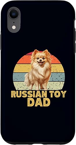 iPhone XR Russian Toy Dog Dad Retro Sunset Funny for Dog Lovers Owners Case