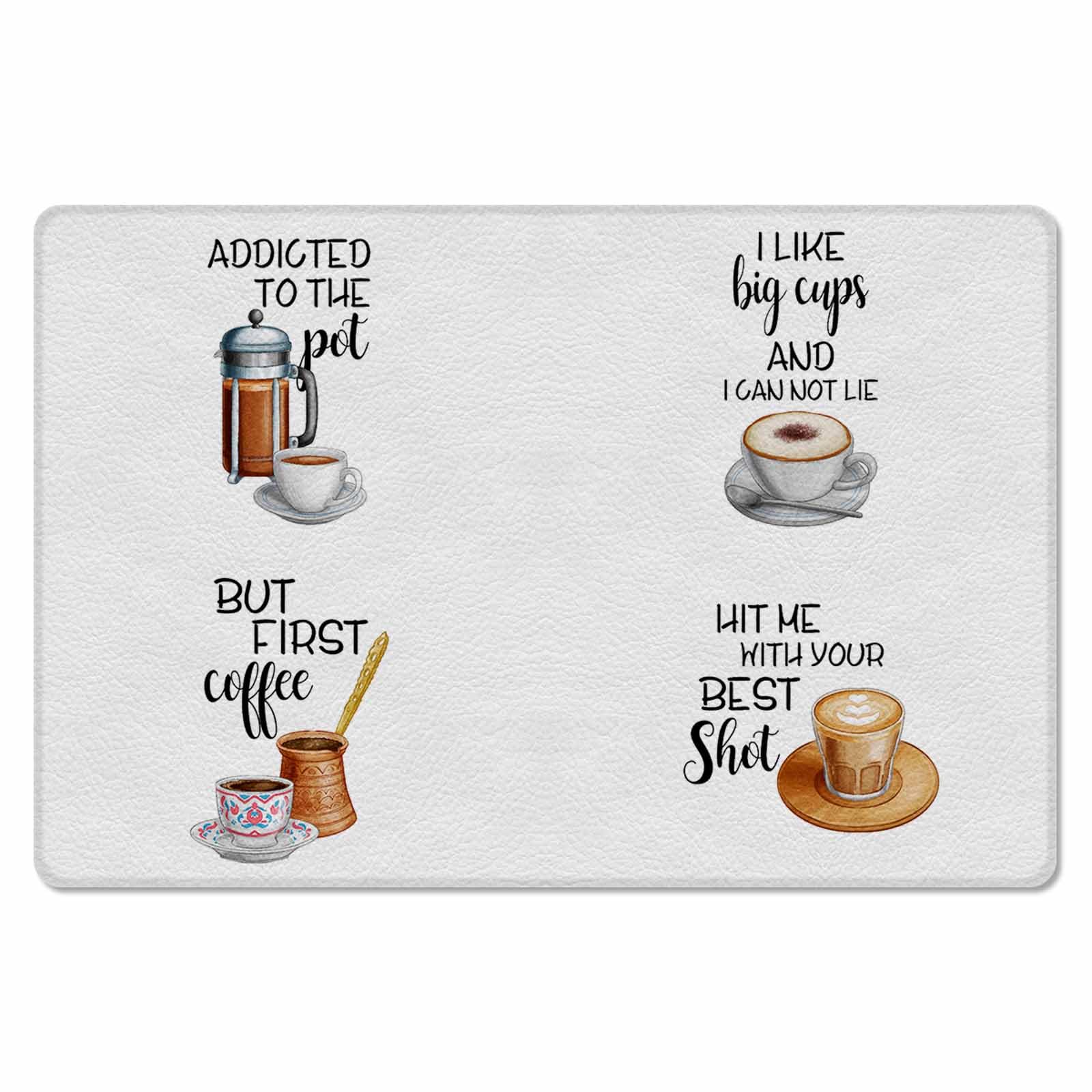 Coffee Theme Antifatigue Kitchen Bath Door Mat Cushioned Runner Rug,Washable Welcome Floor Sink Mat,Waterproof & Non-Slip Comfort Standing Doormat for Kitchen,Vintage Brown Coffee Cake Dessert 18