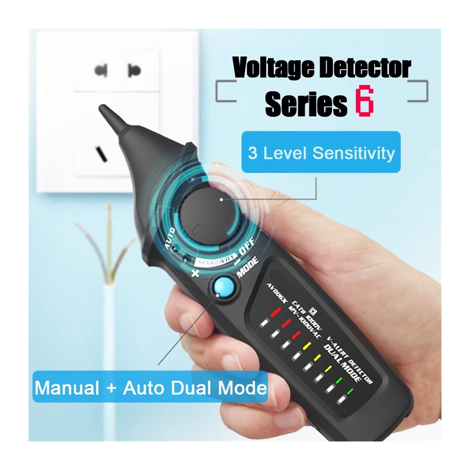 Penna Rilevatrice Di Tensione Senza Contatto HT90 - Tester Elettrico Con Cicalino E Luce Led, Ricerca Punti Di Rottura Cavo 12-1000V AC - 5
