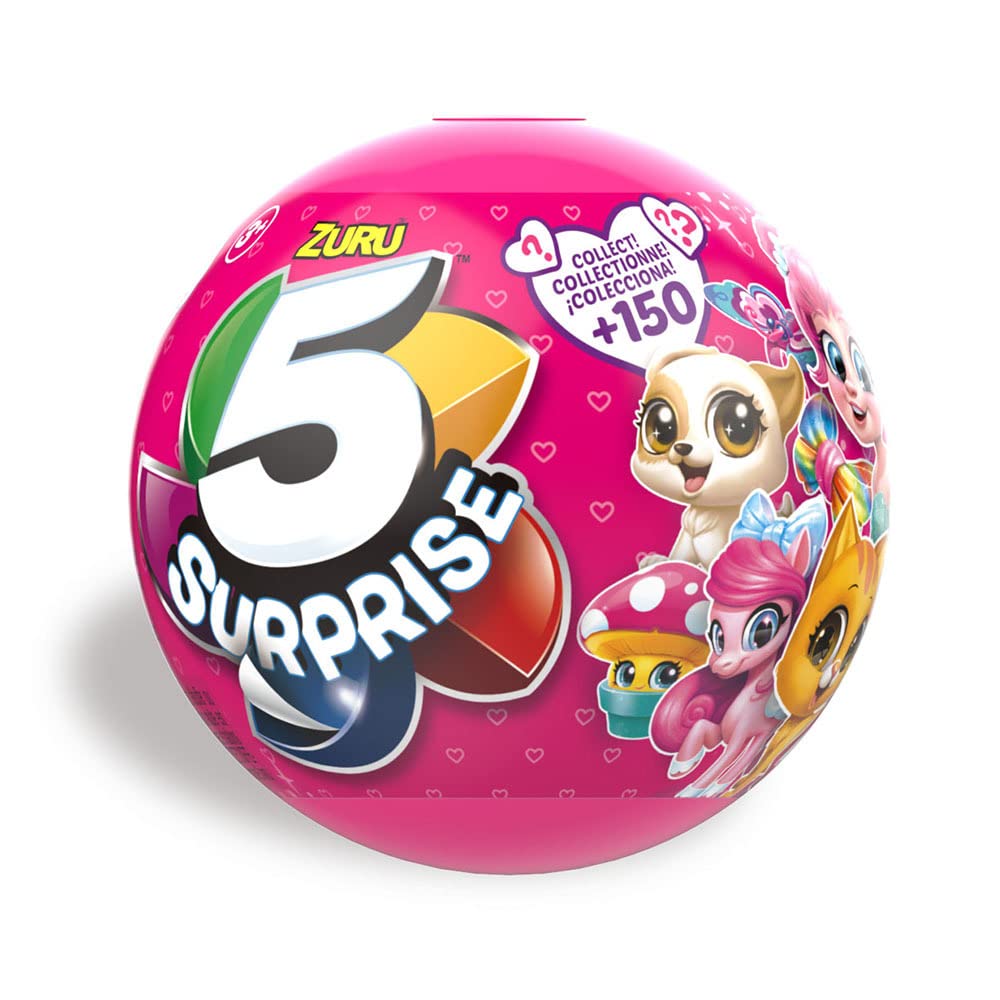 ZURU 5 Surprise Pink Mystery Capsule Surprise Miniature Toy Mystery Ball (2-Pack)
