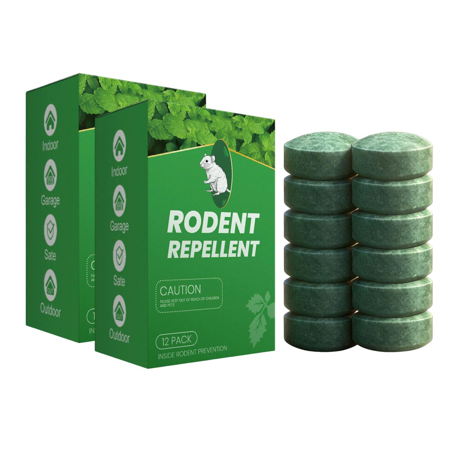 Natural Mouse Rodent Repellent with Camphor & Peppermint Oil, Against Mice, Cockroaches Indoor Outdoor Use for Garage Kitchen Basement (12pcs) — view 8
