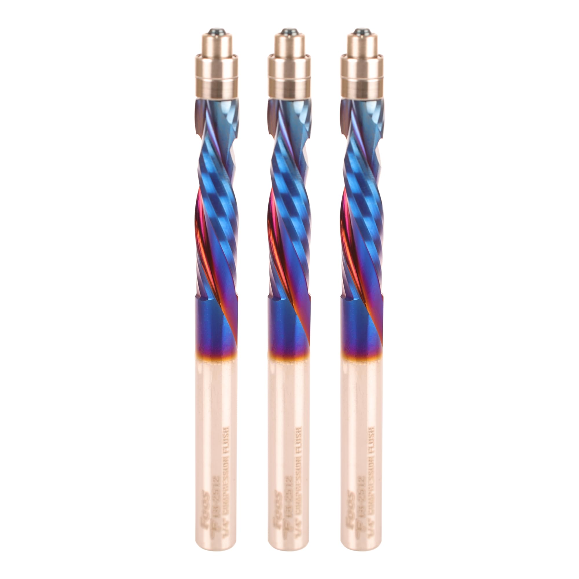 FOOS Nano - Flush Cut Router Bits - 1/4โ Shanks - USA Veteran Owned (3, Compression)