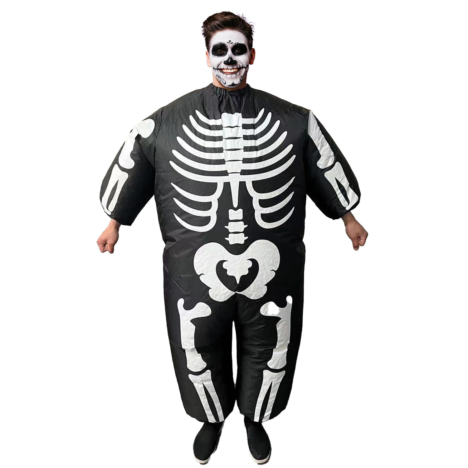 AirSuit Inflatable Skeleton Disguise for Adults | Horror | Adult Size 160 to 190cm Fancy Dress Costume | 100% Polyester | Easy Durable | Inflatable System | OriginalCorner