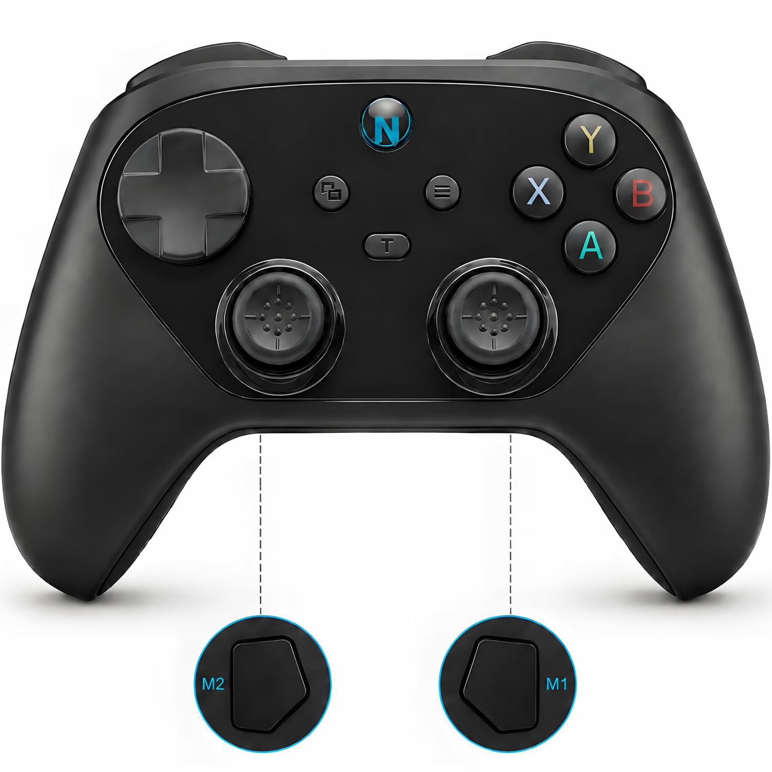 NITHO KARMA Mando Inalámbrico Compatible con Switch, Switch 2, PC, Android e iOS, Controlador con Gatillos Hall Effect, Funcion Macro, Giroscopio de 6 Ejes, Turbo y Doble Vibración - Negro